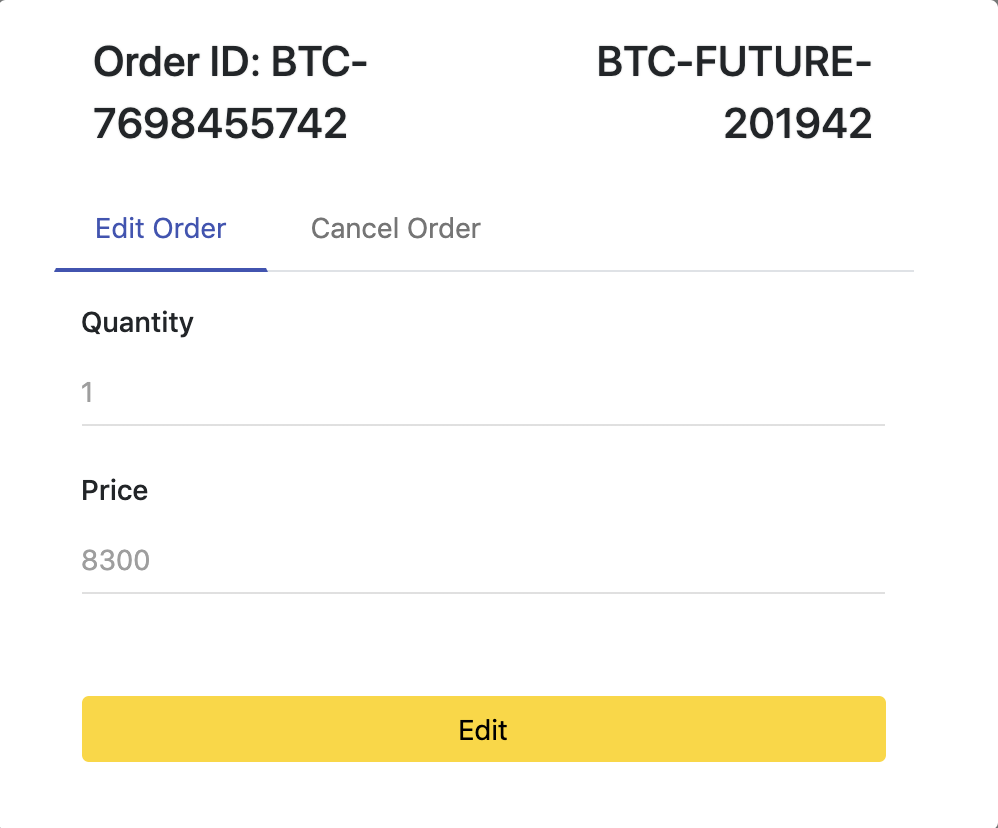 form that Bitcoin futures and options traders can submit modification request at Option Pool