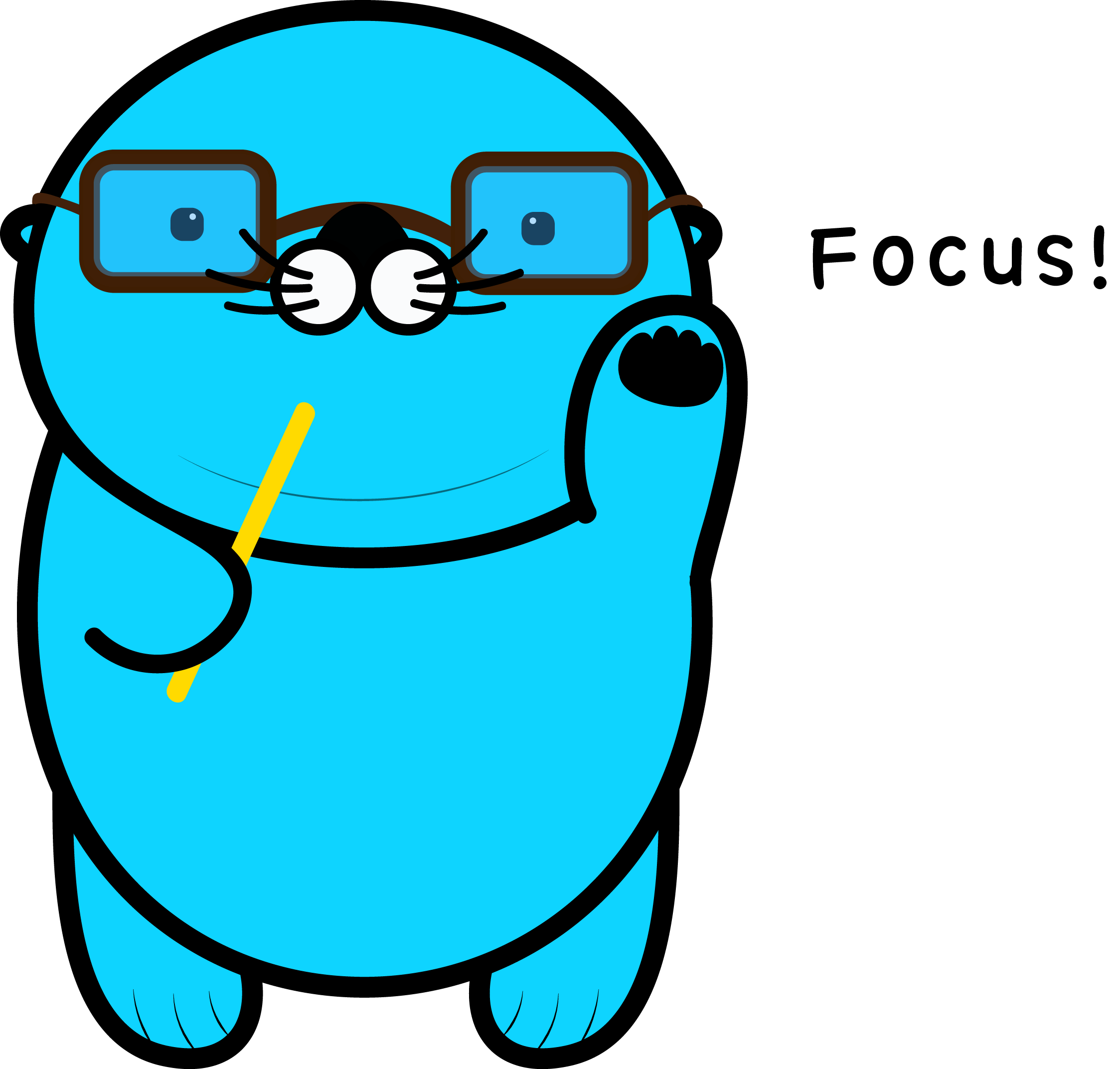 Richie, the mascot of Option Pool, is wearing glasses and holding a instruction stick in a hand while demanding your attention